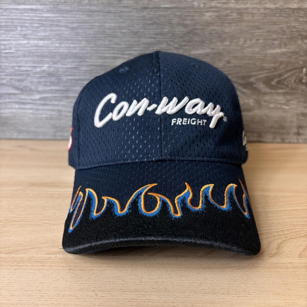 Con-way Freight Hat Cap Strap Back Mens Navy Black NASCAR Racing 2008 Raybestos